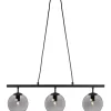 Capella taklampa metall svart/rökfärgat glas