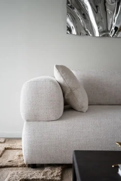 Falkner soffa 3-sits ljusbeige tyg Oscar #1 (k3)