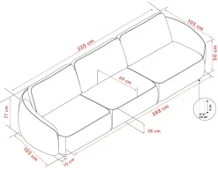 Norris 4-sits Soffa tyg K2