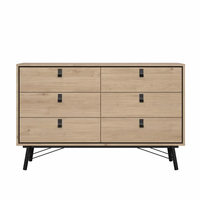 RY Byrå Bred 6-lådor - Hickory