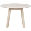 Taransay soffbord Ø60 beige travertin/vitpigmenterad ek